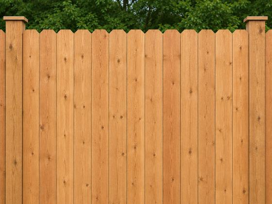 Dog ear cedar fence
