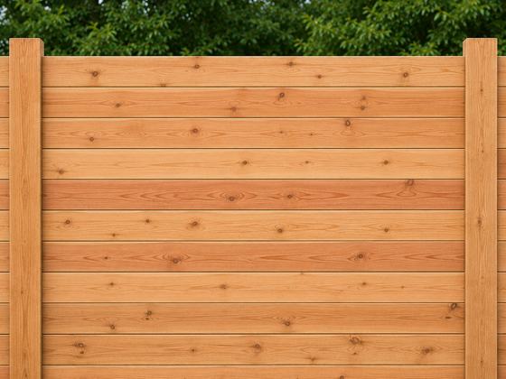 Horizontal cedar fence